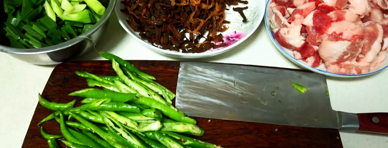 Stir fried pork with salted vegetables