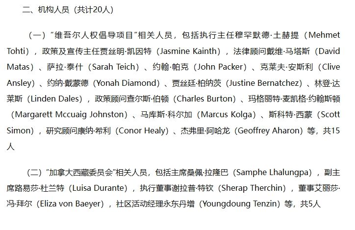 Chinese countermeasures against Canadian institutions and personnel